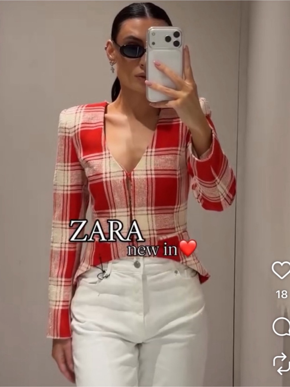 ZARA FITTED PLAID JACKET